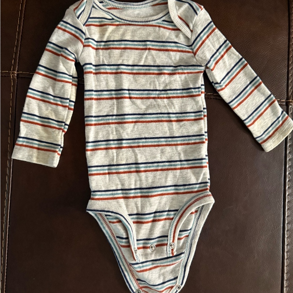 Carter's Cream and Blue Bodysuit One Piece